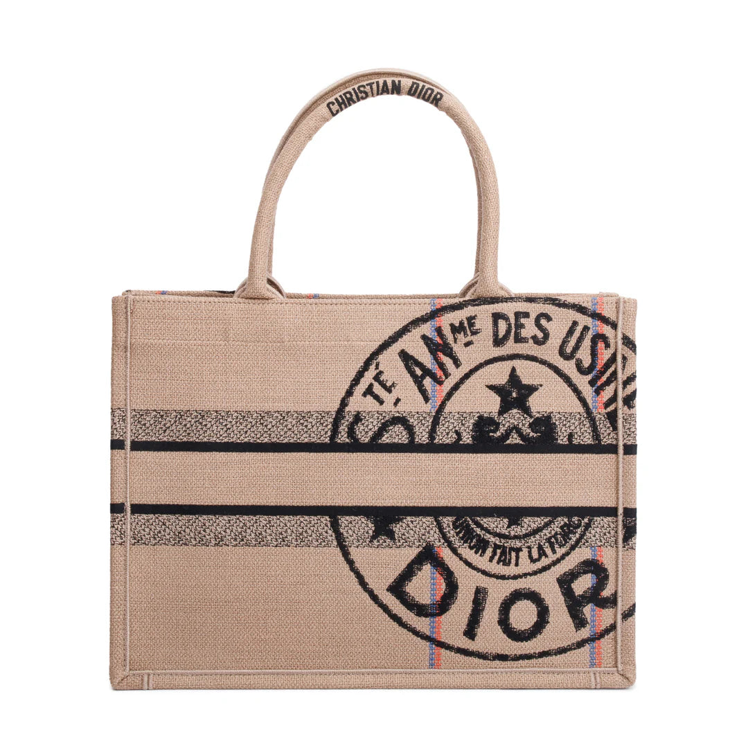 2023 Beige Canvas L'Union Fait La Force Medium Book Tote w/ Authenticity Card