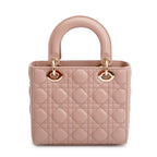 Beige Cannage Lambskin Leather Small Lady Dior My Abcdior Bag w/ Strap