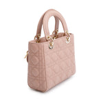 Beige Cannage Lambskin Leather Small Lady Dior My Abcdior Bag w/ Strap