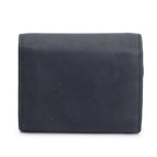 Black Ultra Matte Leather Saddle Lotus Wallet w/ Box