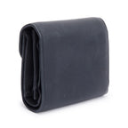 Black Ultra Matte Leather Saddle Lotus Wallet w/ Box