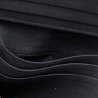 Black Ultra Matte Leather Saddle Lotus Wallet w/ Box