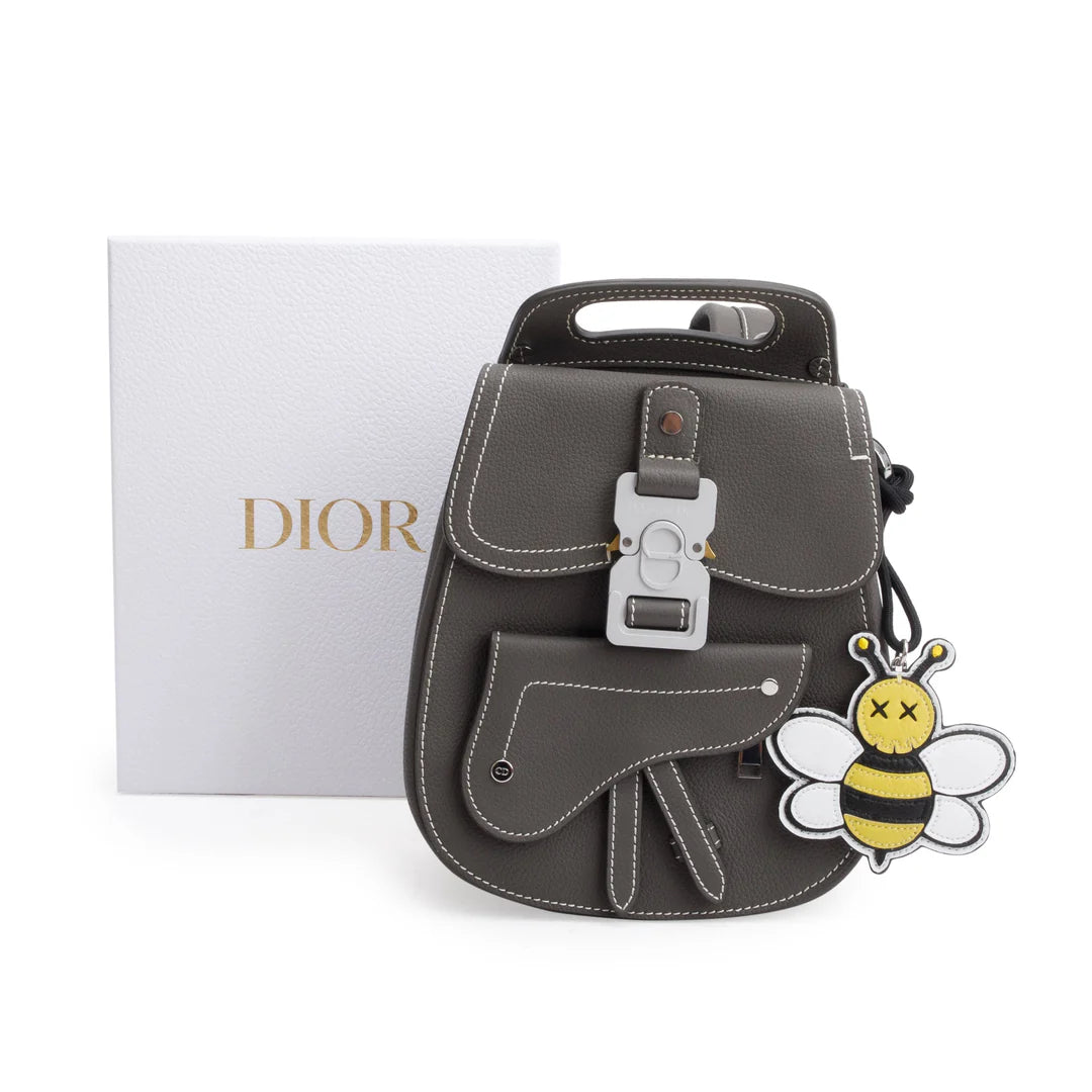 Grey Leather Mini Gallop Backpack w/ Box