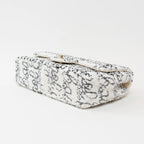 Pre-Loved Chanel™ White and Black Sequin Logo Flap Bag Coeur Cult Core