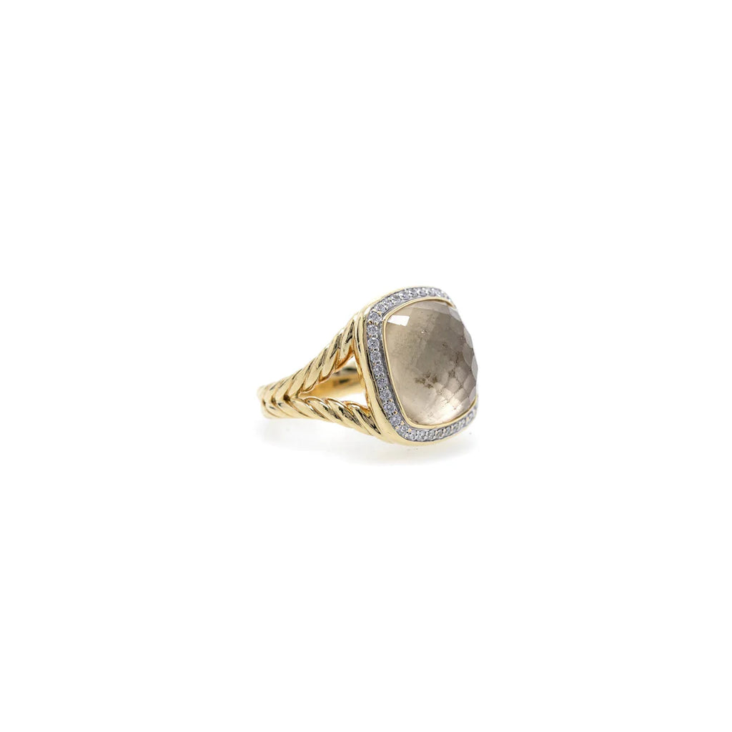 18k Gold Albion Ring with Citrine and Diamonds