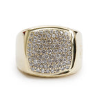 18k Yellow Gold Pave Diamond Albion Cocktail Ring, Size 8
