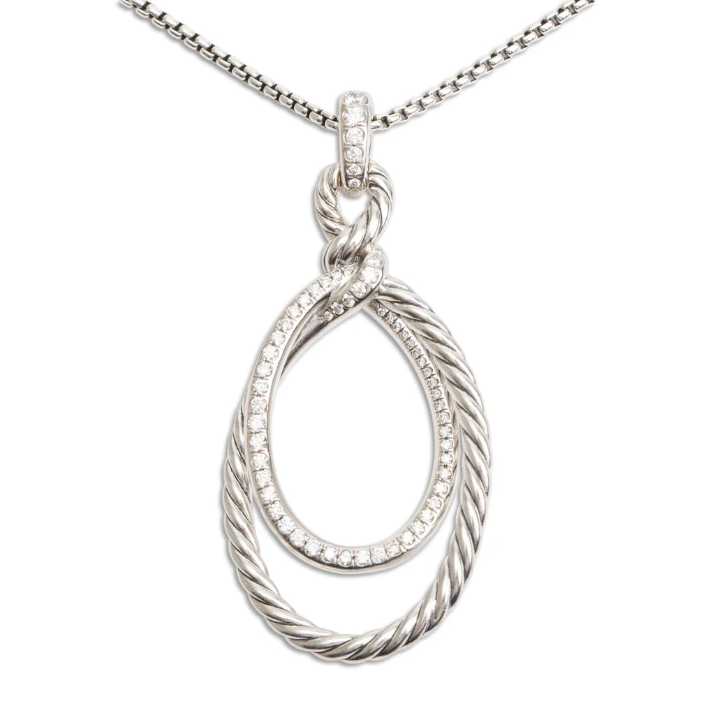 Sterling Silver Diamond Continuance Pendant Necklace