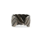 Two-Tone Wide Hammered Sculpted Cable Bracelet