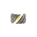 Two-Tone Wide Hammered Sculpted Cable Bracelet