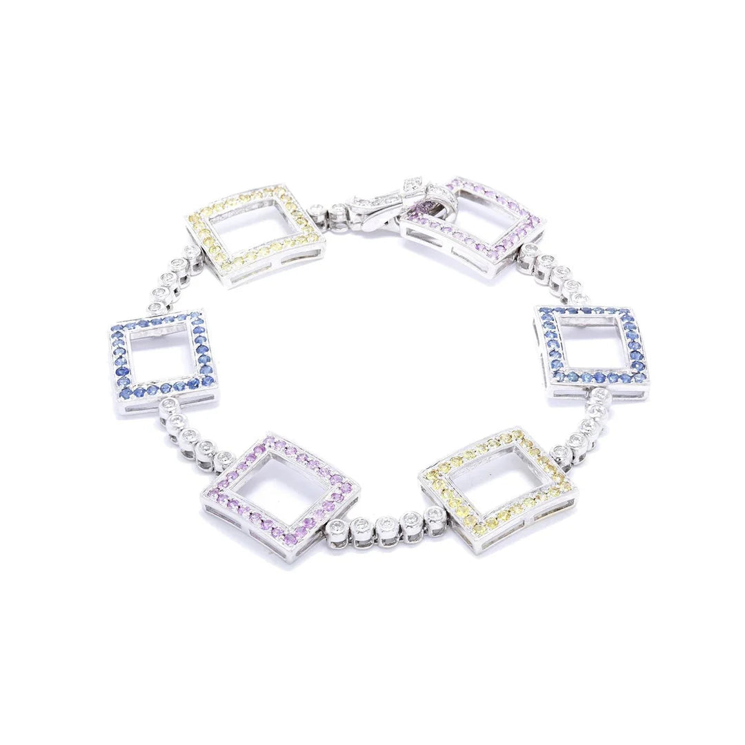 Diamond and Multicolored Sapphire Bracelet