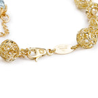 Dolce &amp; Gabbana 18k Yellow Gold Filigree Multicolor Stone Pizzo Necklace w/ Box Coeur Cult Core