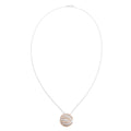 Effy 14k White &amp; Rose Gold Pave Diamond Round Pendant Necklace