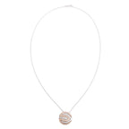 Effy 14k White &amp; Rose Gold Pave Diamond Round Pendant Necklace