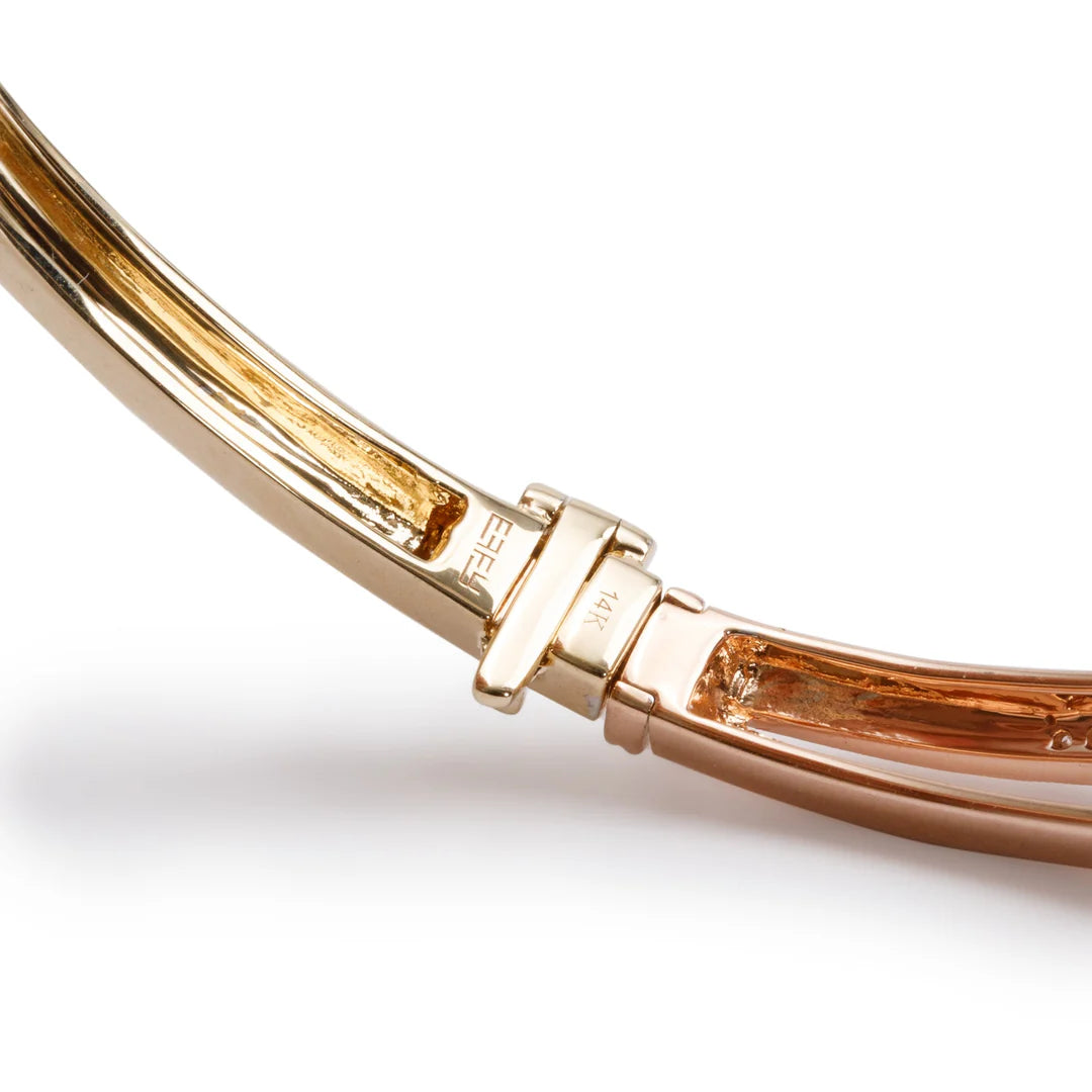 Effy 14k Yellow, White &amp; Rose Gold Diamond Bangle Bracelet