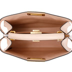 2022 Pink Calfskin Leather Medium Peekaboo Bag with Tortoise Detail w/ Strap &amp; Box