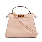 2022 Pink Calfskin Leather Medium Peekaboo Bag with Tortoise Detail w/ Strap &amp; Box