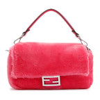 Pink Shearling Baguette NM Shoulder Bag Coeur Cult Core