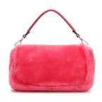 Pink Shearling Baguette NM Shoulder Bag Coeur Cult Core