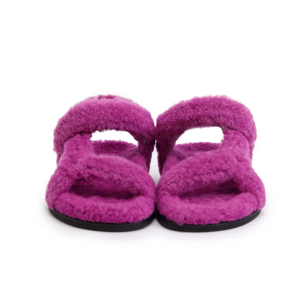 Purple Fur Feel Sandals, Size 36.5 w/ Box