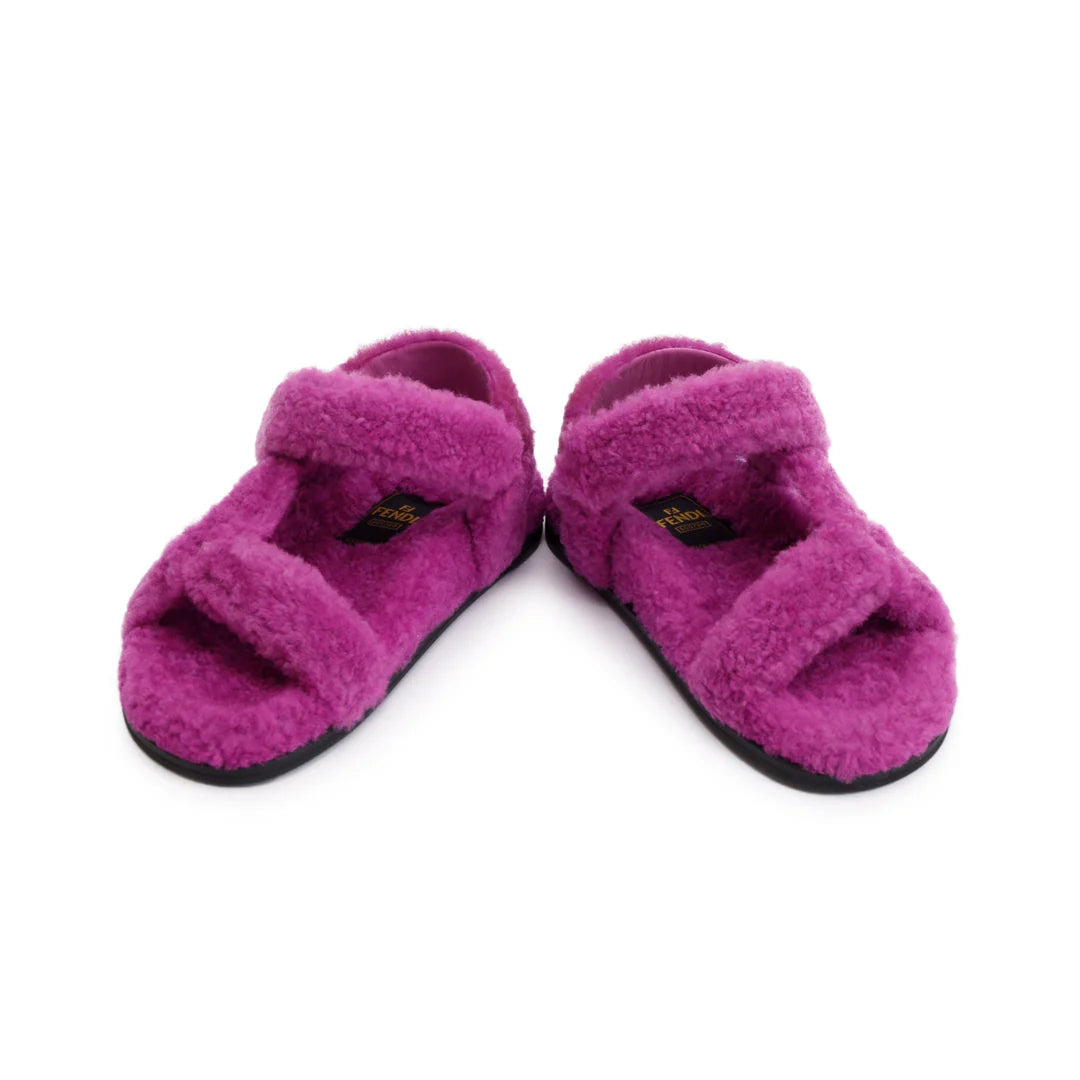 Purple Fur Feel Sandals, Size 36.5 w/ Box
