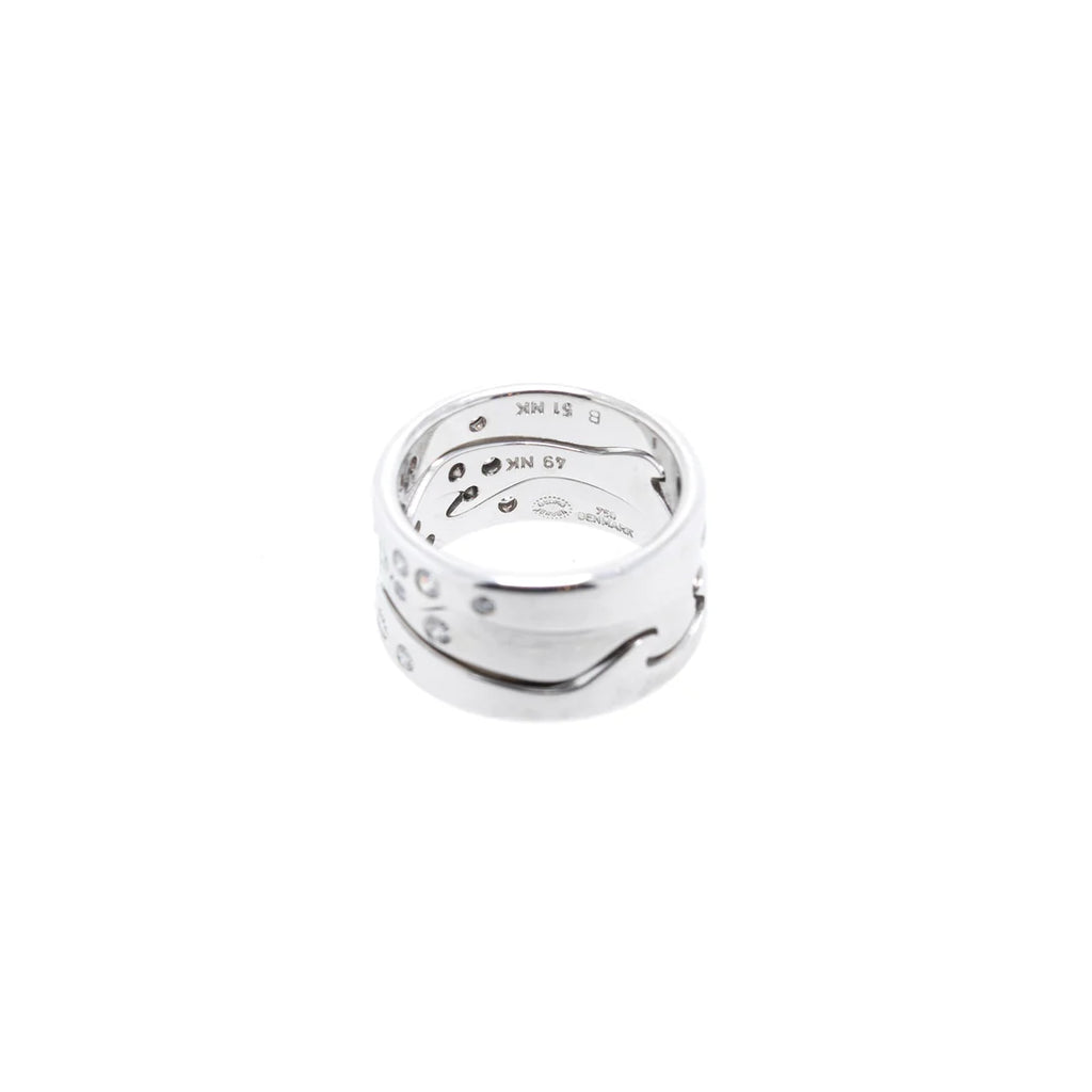 18k White Gold Diamond Fusion 3 Piece Ring Set