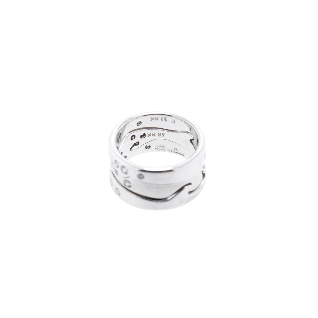 18k White Gold Diamond Fusion 3 Piece Ring Set
