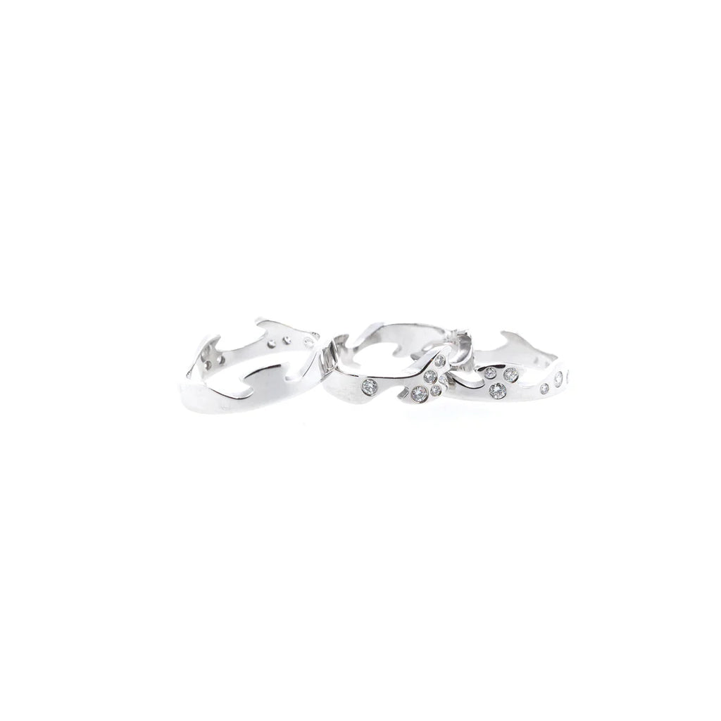 18k White Gold Diamond Fusion 3 Piece Ring Set