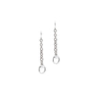 18k White Gold Horsebit Drop Earrings