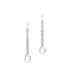 18k White Gold Horsebit Drop Earrings