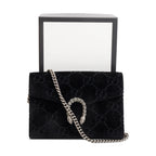 Black GG Velvet Mini Dionysus Wallet on Chain w/ Box