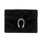 Black GG Velvet Mini Dionysus Wallet on Chain w/ Box