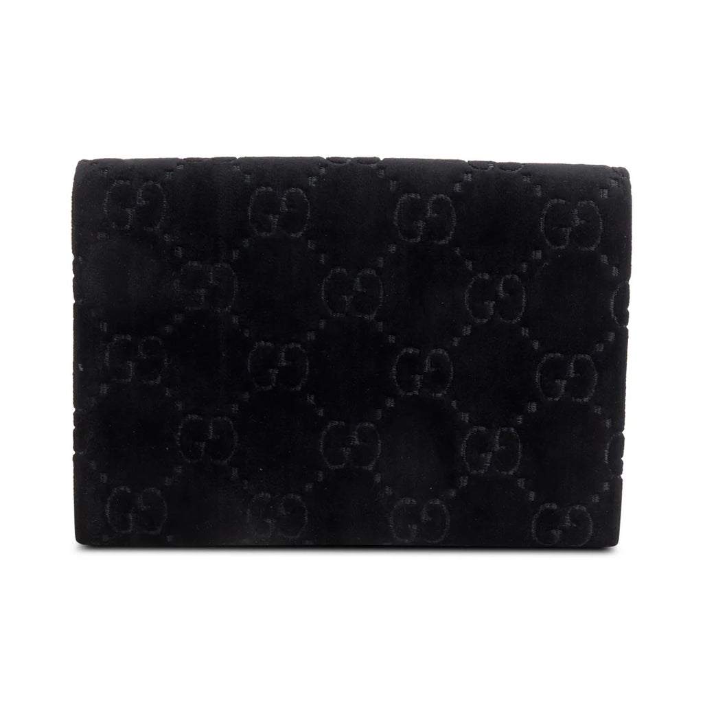 Black GG Velvet Mini Dionysus Wallet on Chain w/ Box