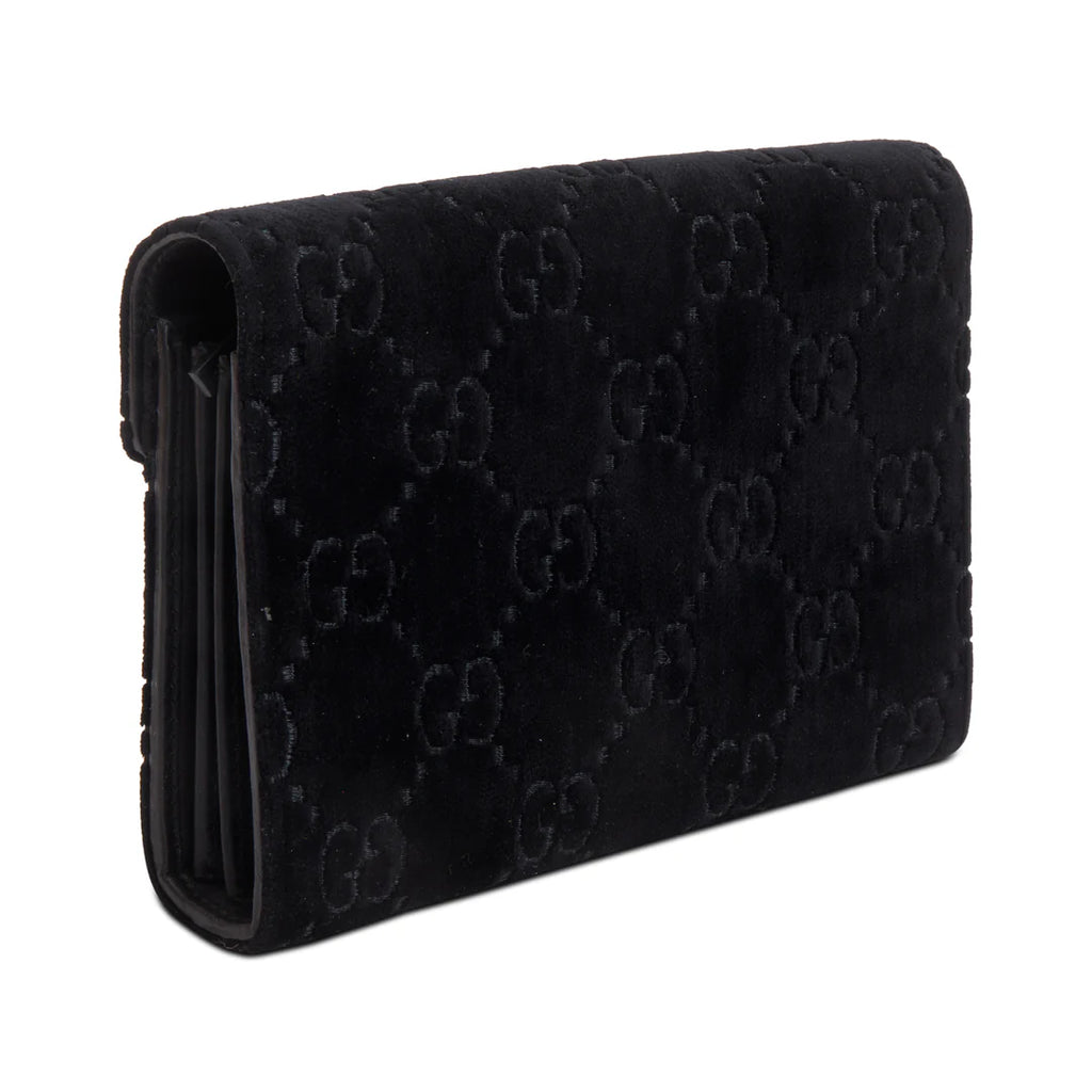 Black GG Velvet Mini Dionysus Wallet on Chain w/ Box