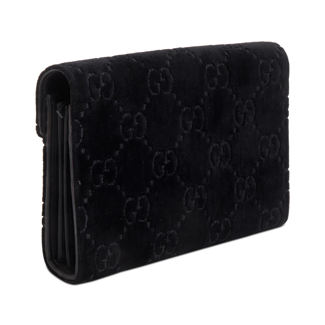 Black GG Velvet Mini Dionysus Wallet on Chain w/ Box
