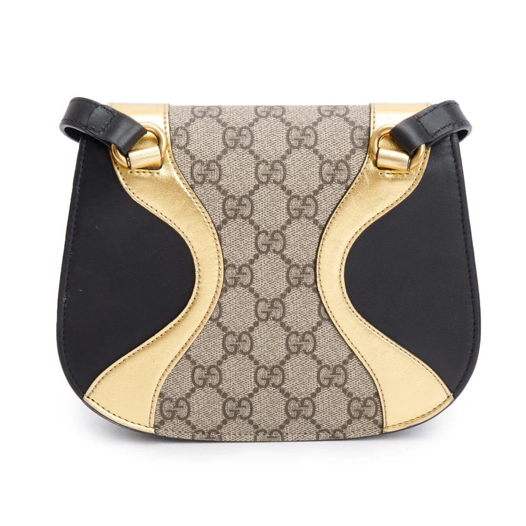 Black/Gold Calfskin Leather GG Supreme Osiride Crossbody Bag