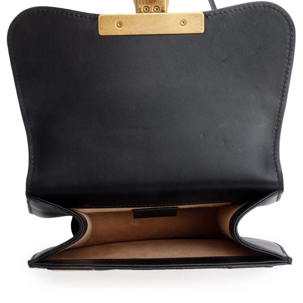 Black/Gold Calfskin Leather GG Supreme Osiride Crossbody Bag