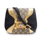 Black/Gold Calfskin Leather GG Supreme Osiride Crossbody Bag