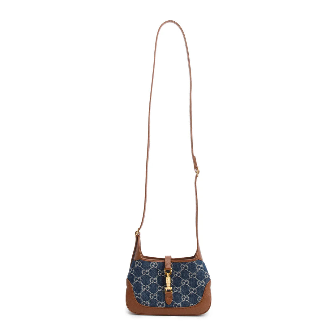 Blue GG Denim Jackie 1961 Mini Shoulder Bag w/ Box