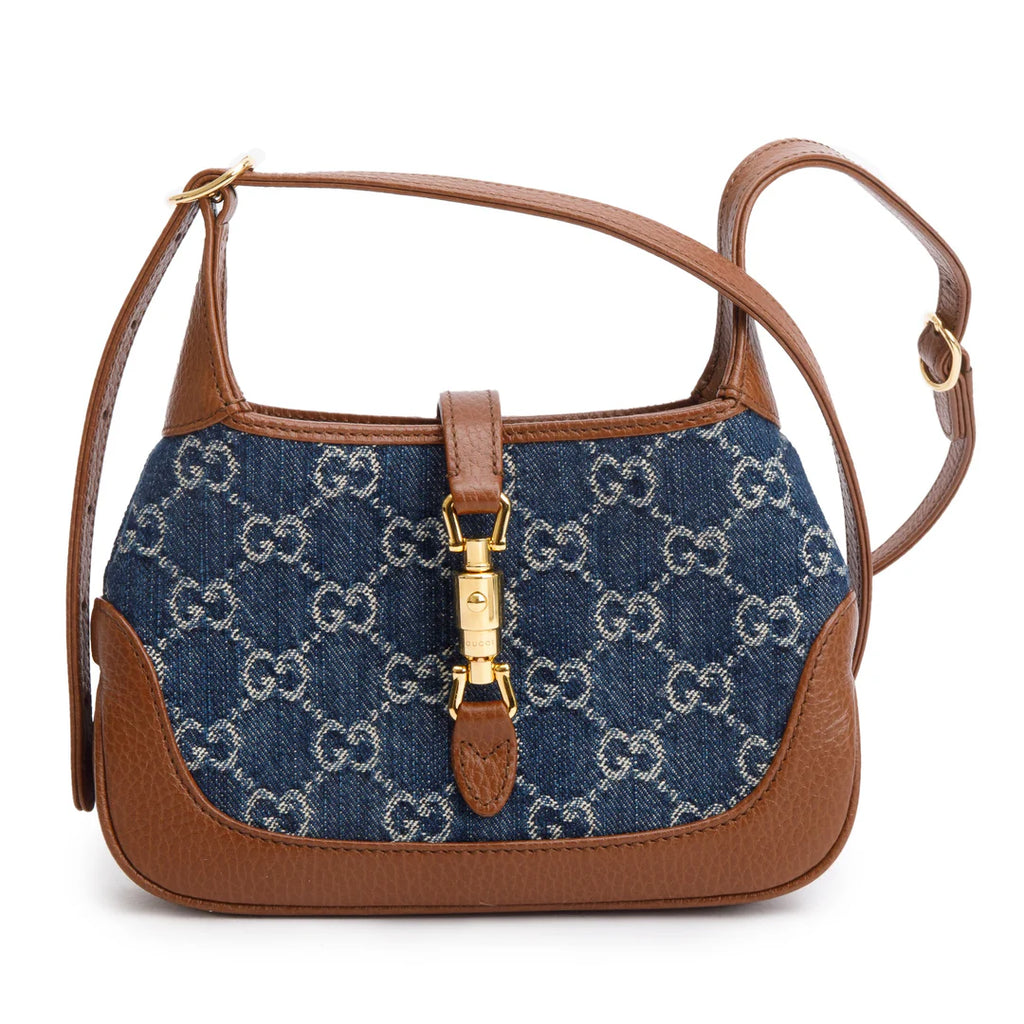 Blue GG Denim Jackie 1961 Mini Shoulder Bag w/ Box