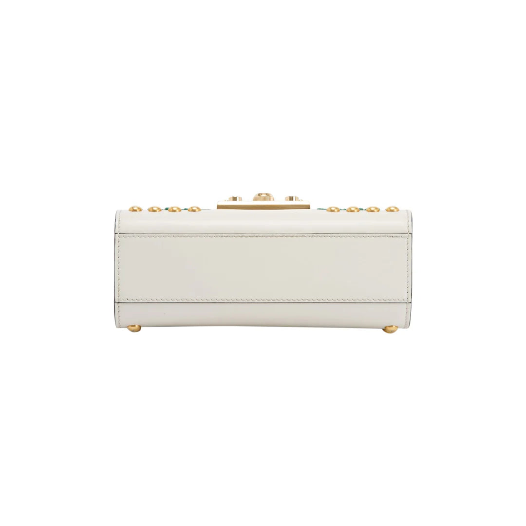 Embroidered Studded Small GG Padlock Shoulder Bag