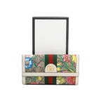 GG Supreme Web Blooms Ophidia Continental Flap Wallet w/ Box
