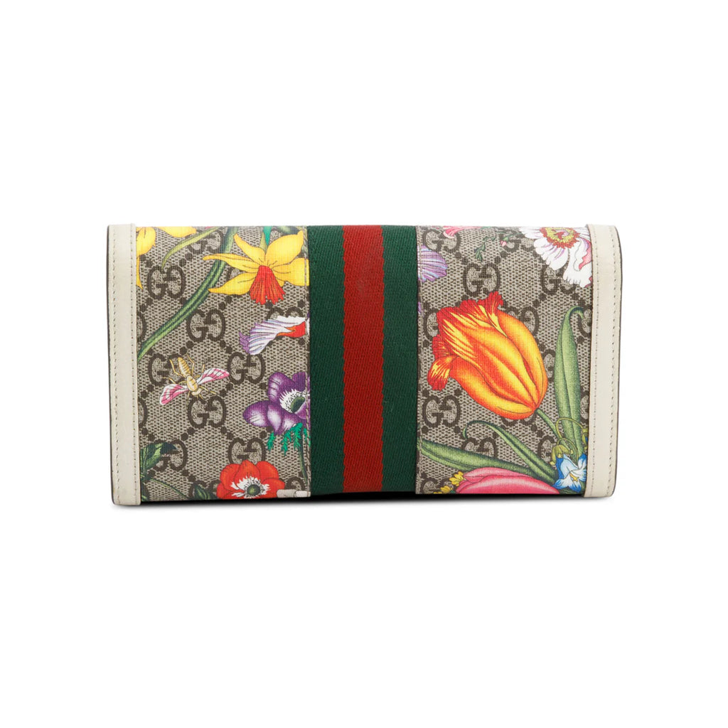 GG Supreme Web Blooms Ophidia Continental Flap Wallet w/ Box