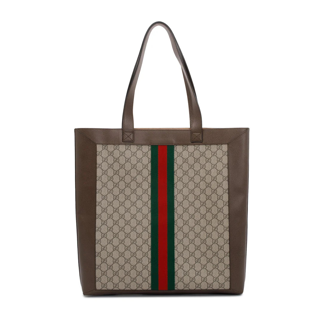 GG Supreme Web Large Soft Ophidia Tote w/ Pouch
