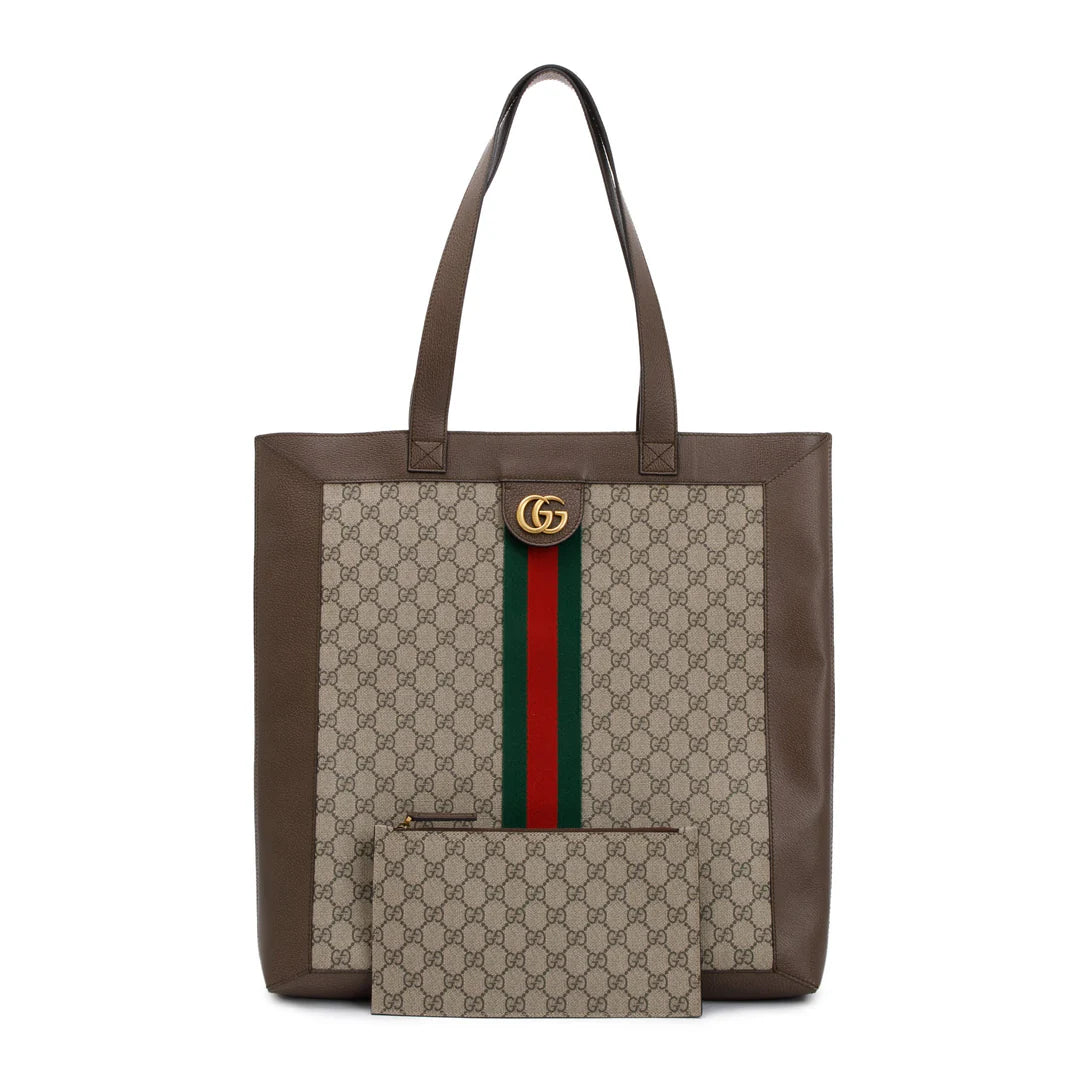 GG Supreme Web Large Soft Ophidia Tote w/ Pouch