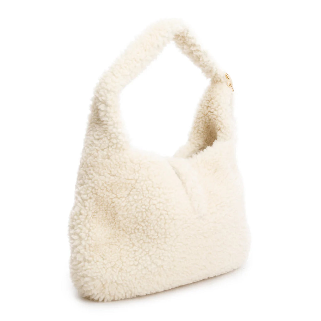 Ivory Shearling Small Jackie 1961 Shoulder Bag w/ Strap