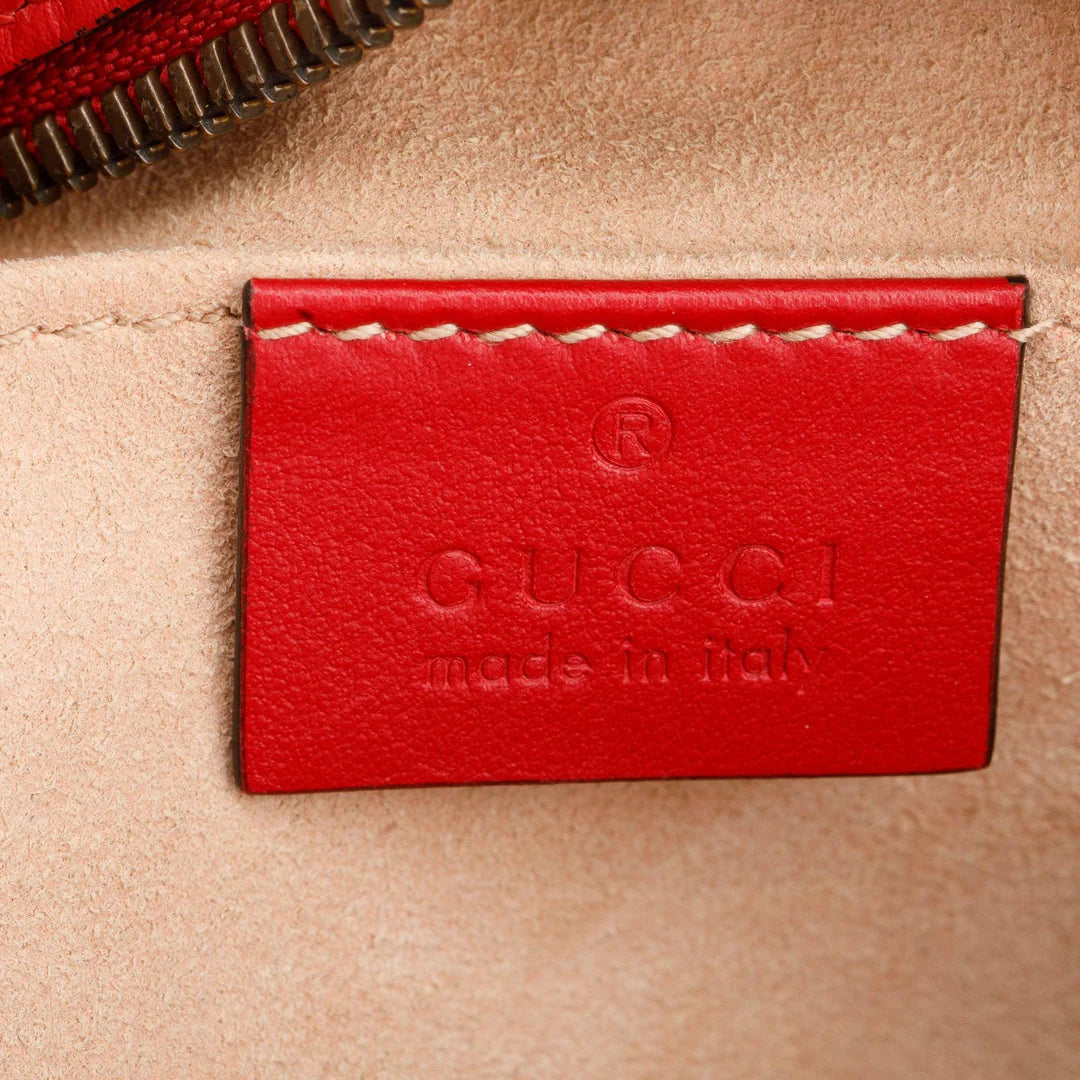 Red GG Marmont Matelasse Small Shoulder Bag
