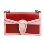 Red/Pink Bicolor Calfskin Leather Small Dionysus Shoulder Bag Coeur Cult Core