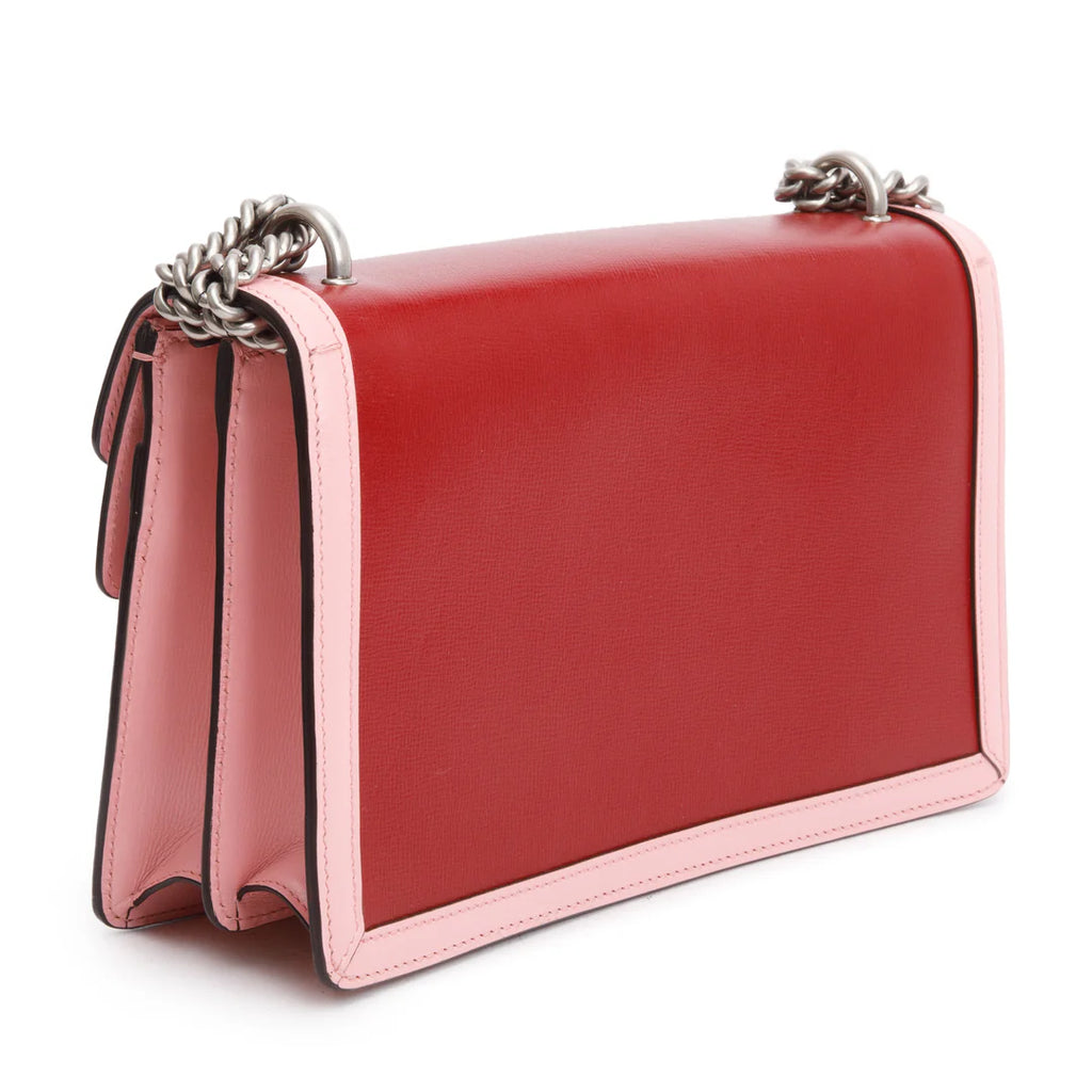Red/Pink Bicolor Calfskin Leather Small Dionysus Shoulder Bag Coeur Cult Core