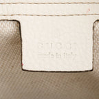 White Pebbled Calfskin Leather Convertible Soho Hobo Bag