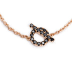 18k Rose Gold Black Spinel Finesse Bracelet w/ Box